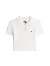 Tommy Hilfiger TJW POINTELLE POLO, YBL Beyaz Kadın Kazak