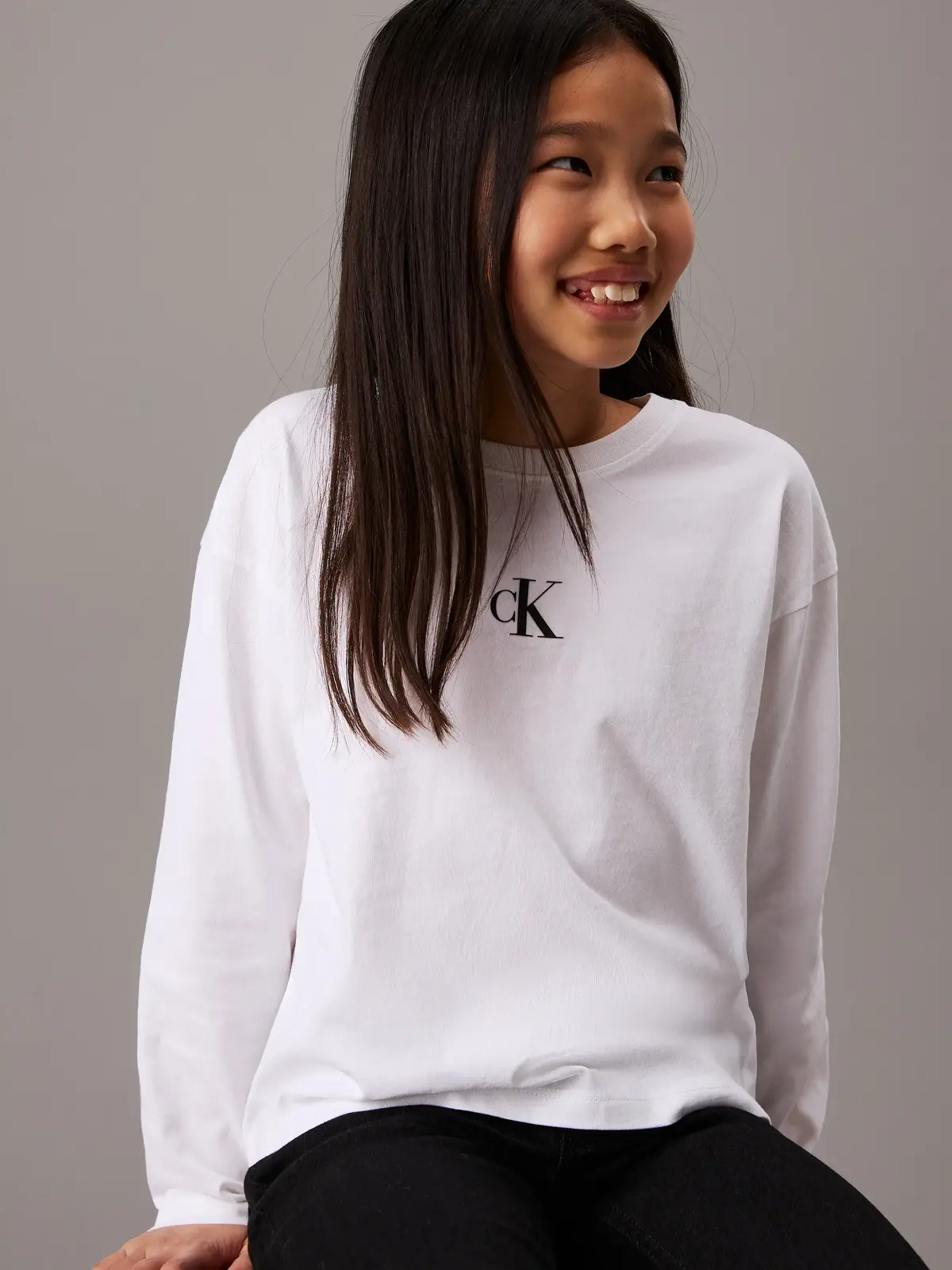 CK LOGO LS T-SHIRT, YAF