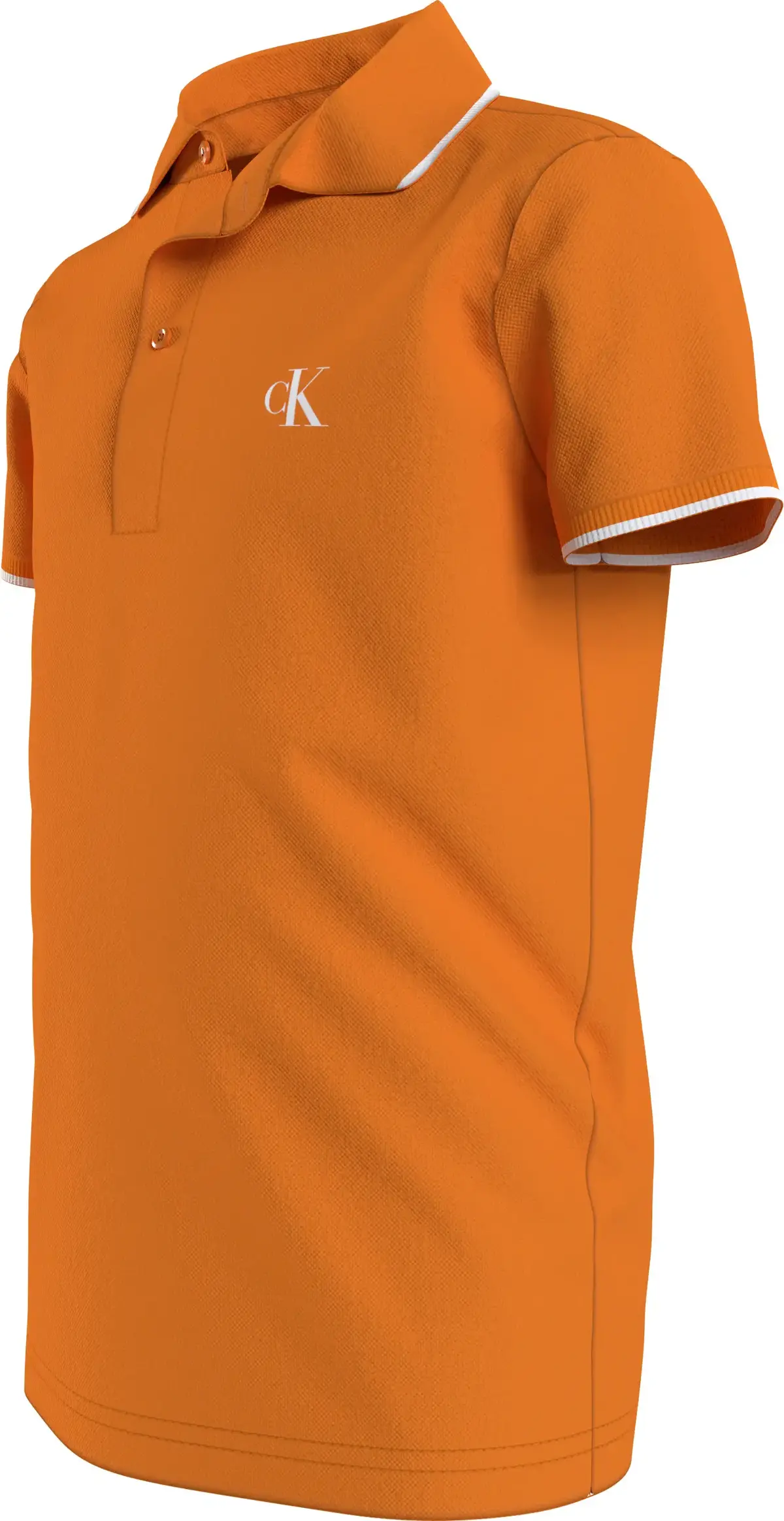 Calvin Klein MONOGRAM TIPPING FIT Erkek Turuncu Polo T-Shirt