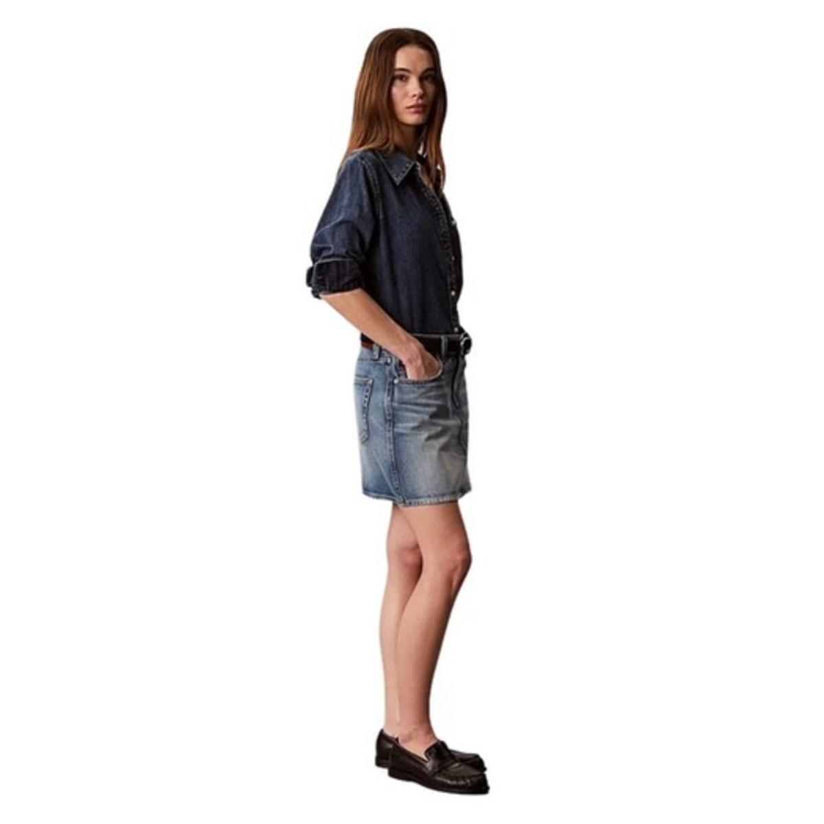 Calvin Klein 90S MINI SKIRT BASSE, SCB, 26 Mavi Kadın Etek