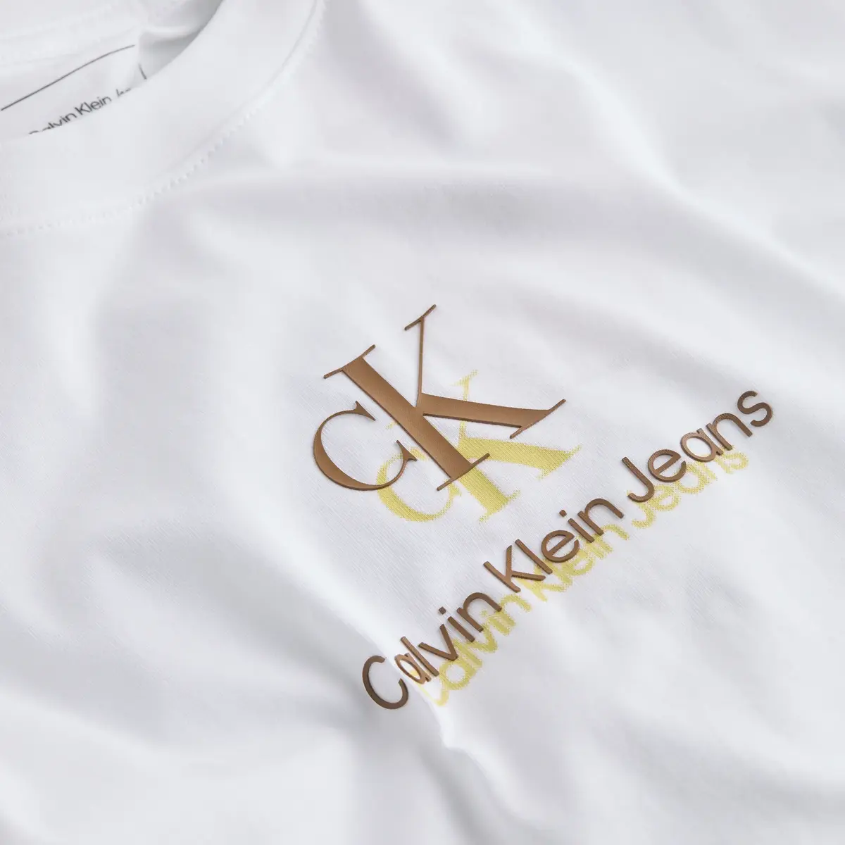 Calvin Klein SHADOW LOGO TEE, YAF Beyaz Erkek T-Shirt & Polo
