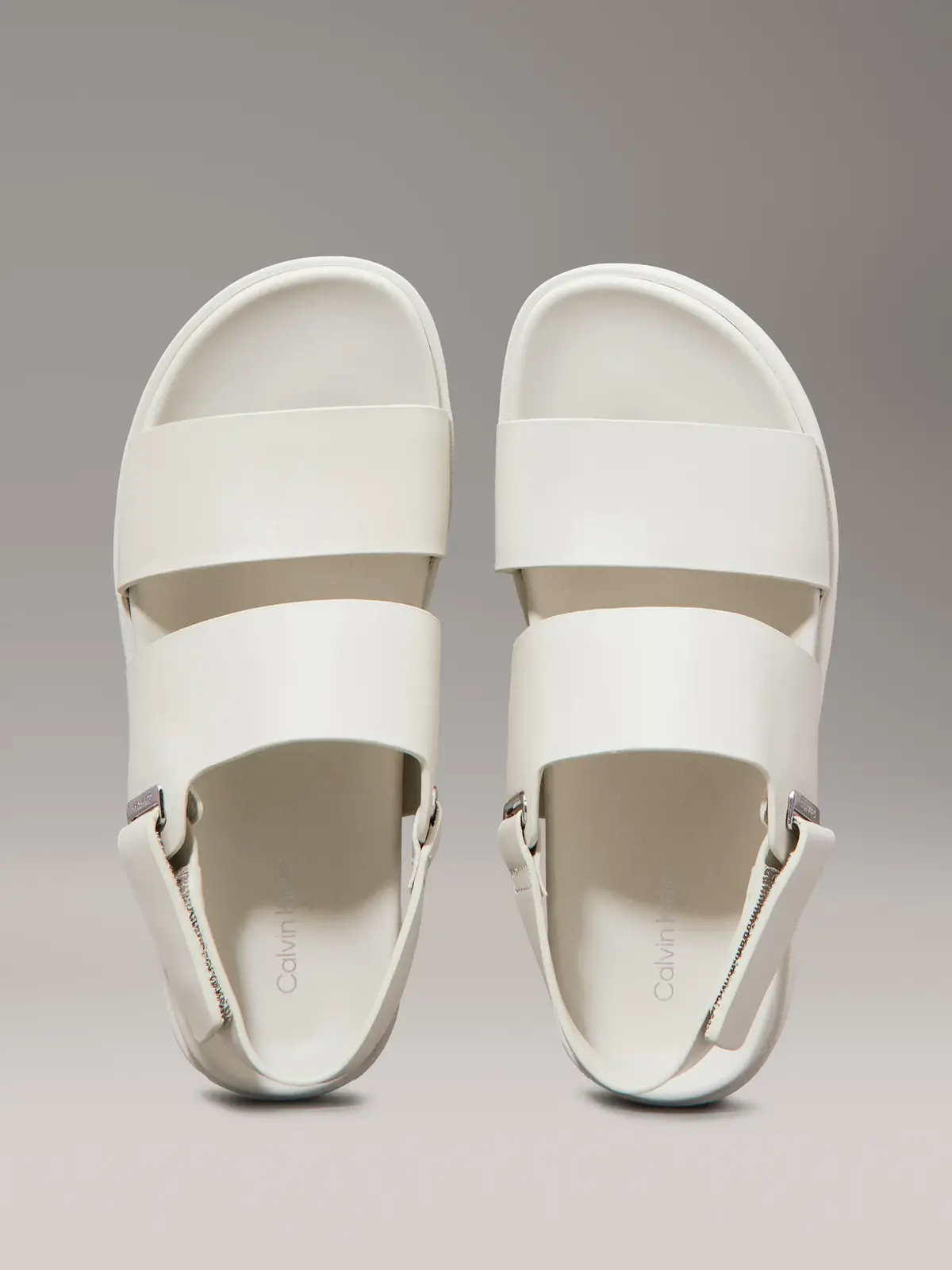 Calvin Klein FLAT ADJ SANDAL EYEL, CJH Beyaz Kadın Terlik