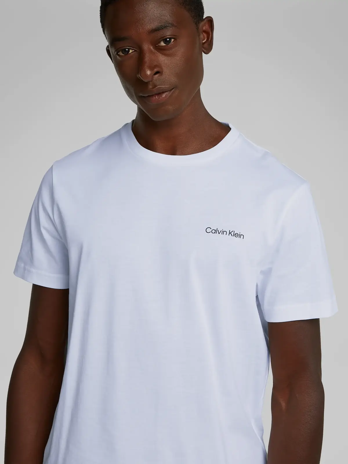 Calvin Klein CP-LINEAR BOX LOGO Beyaz Erkek Tişört