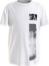 Calvin Klein GLITCHED MONOGRAM T- Erkek Beyaz T-Shirt