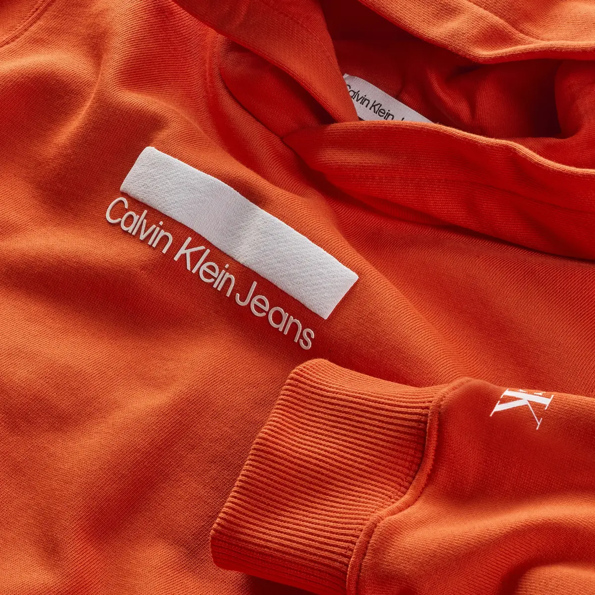 Calvin Klein SMALL BLOCK LOGO HOO Erkek Turuncu Hoodie