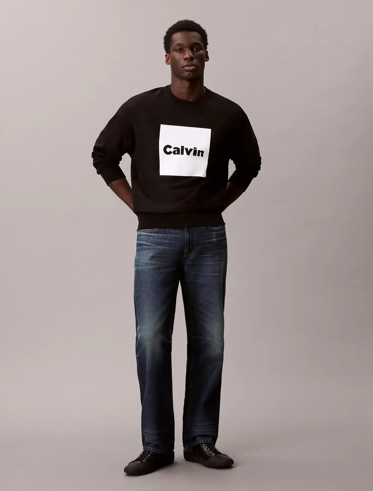 Calvin Klein LS PREMIUM FLEECE CA Siyah Erkek Tişört