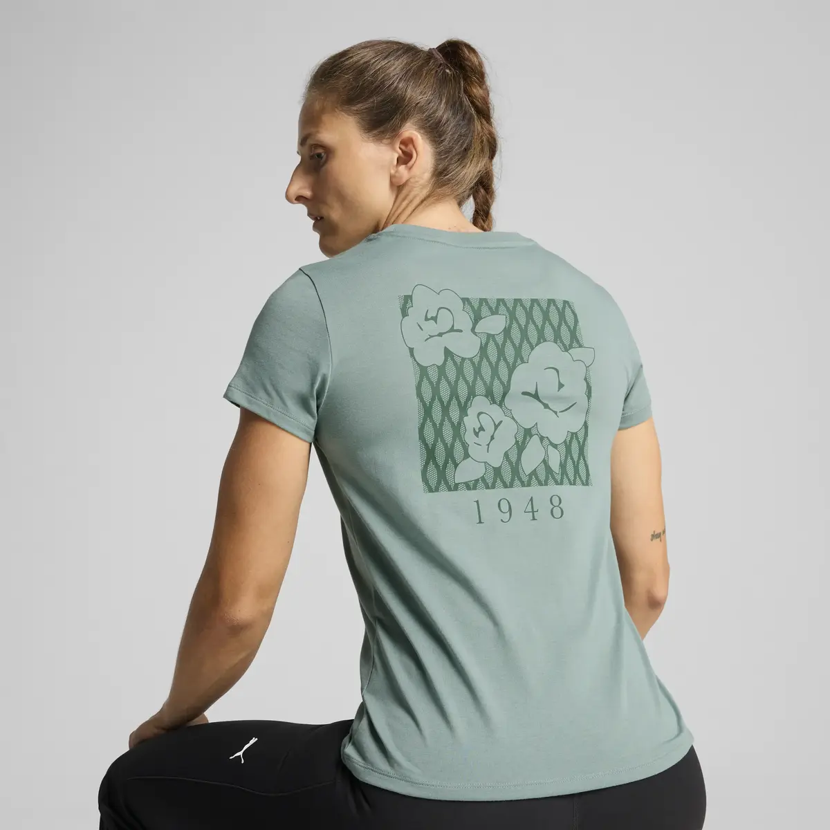 PUMA GRAPHICS TRAIN CONCEPT TEE W Yeşil Kadın T-Shirt