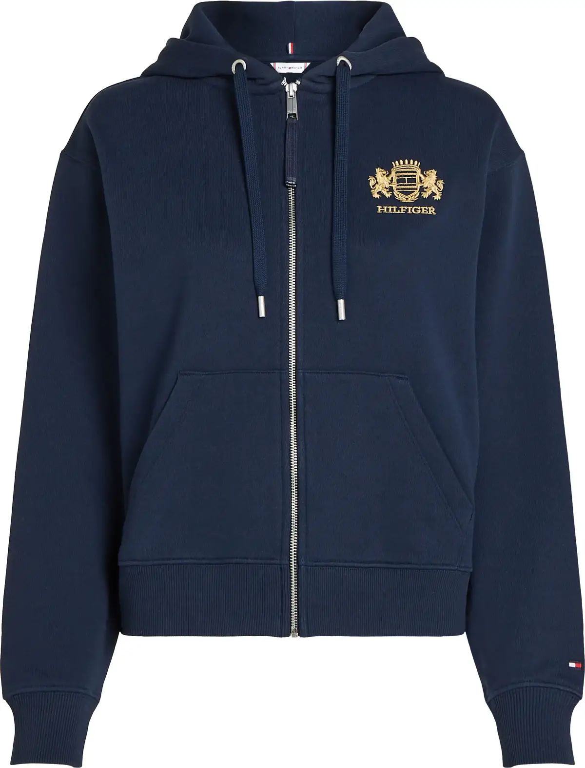 Tommy Hilfiger REG VARSITY ZIP HOOD, C1G Lacivert Kadın Sweatshirt