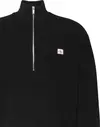 Calvin Klein LS EZ COTTON WAFFLE QUARTER ZIP Erkek Siyah Sweatshirt