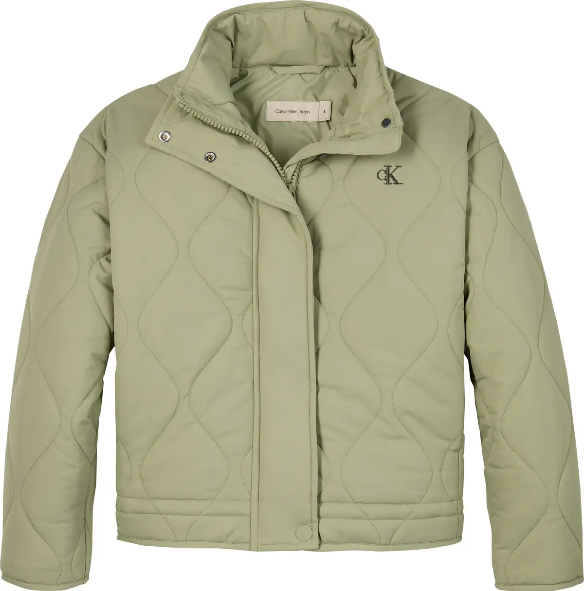 Calvin Klein QUILTED JACKET, M0P Yeşil Kadın Mont