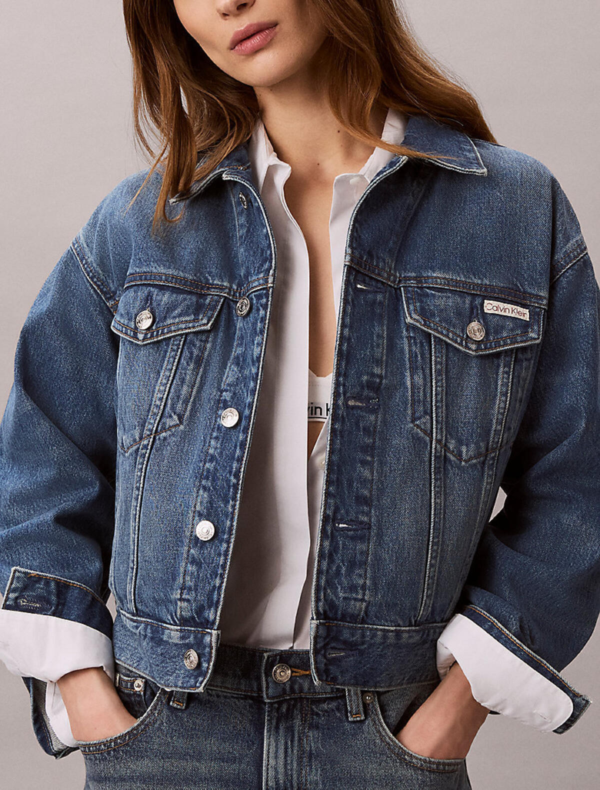 Calvin Klein 90s TRUCKER BASSET B, SCB Mavi Kadın Kot Ceket