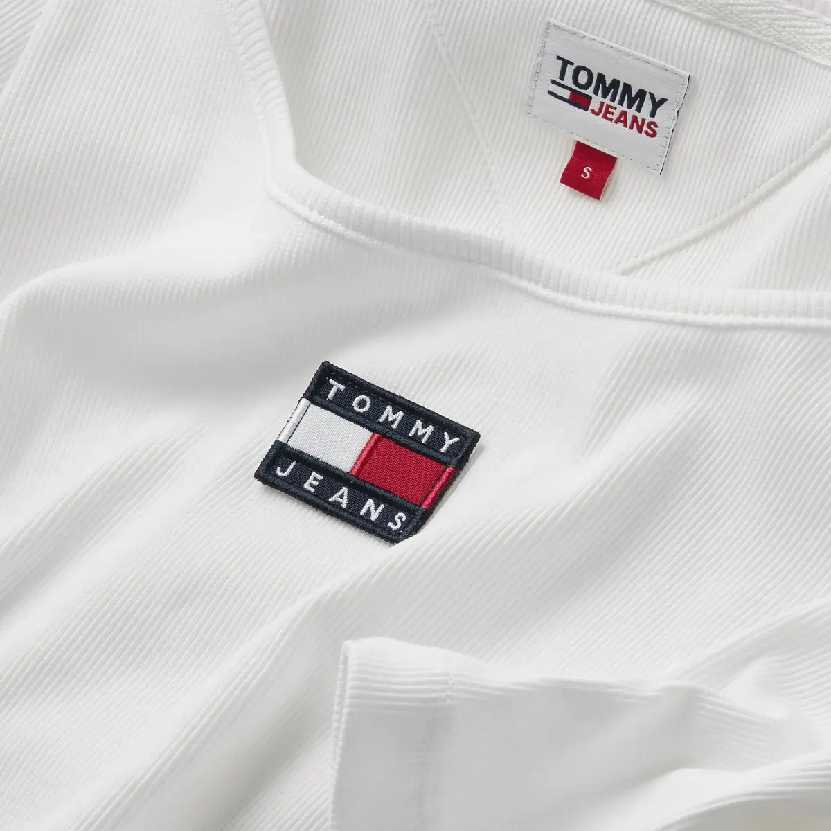 Tommy Hilfiger TJW CROP RIB CENTER Kadın Krem Kazak