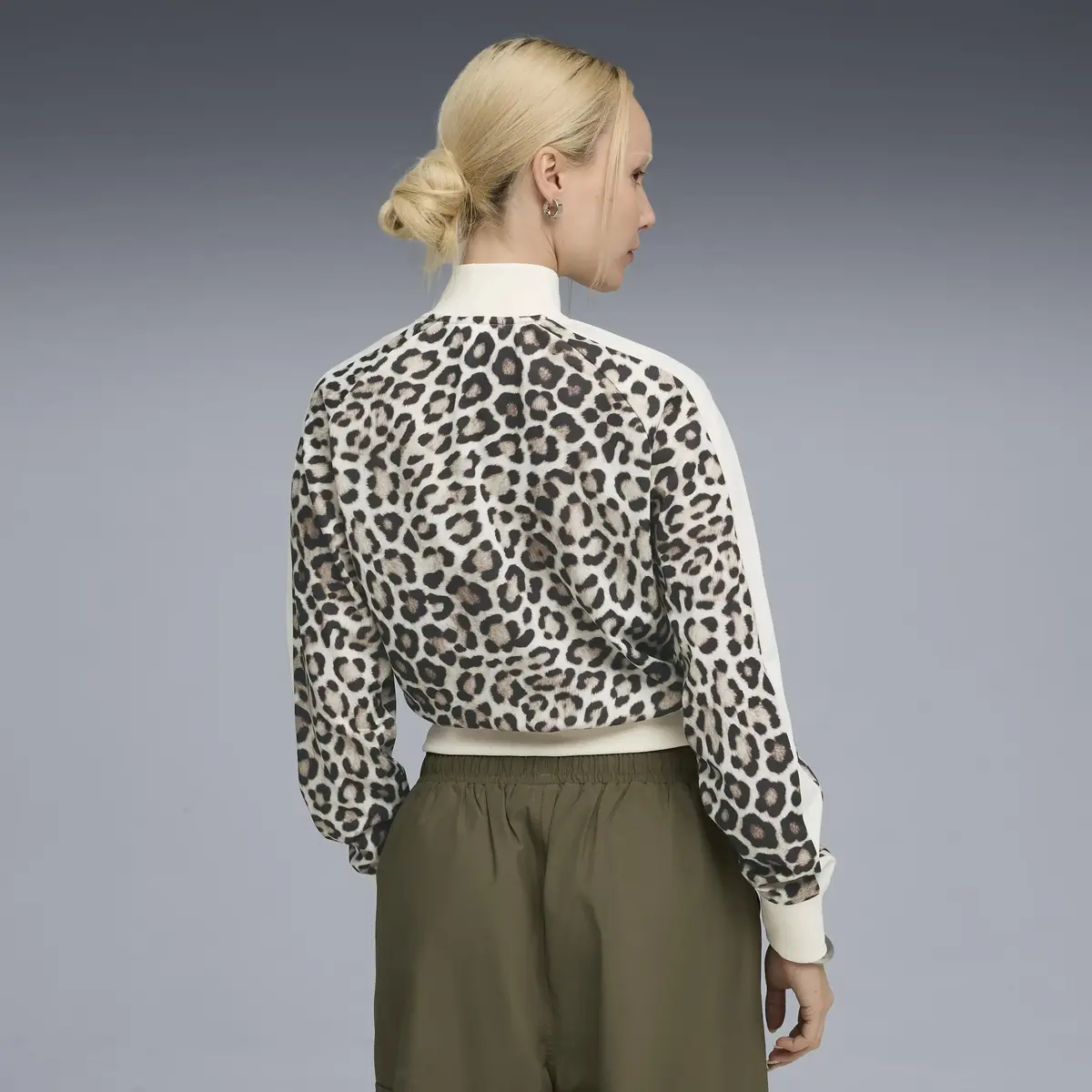 Puma T7 LEO LUXE AOP Track Jacket Gri Kadın Ceket