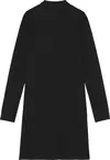 Calvin Klein MOCK NECK RIB DRESS Kadın Siyah Elbise