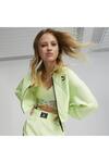 Puma Dare To Woven Cropped Track Jacket Yeşil Kadın Fermuarlı Sweatshirt