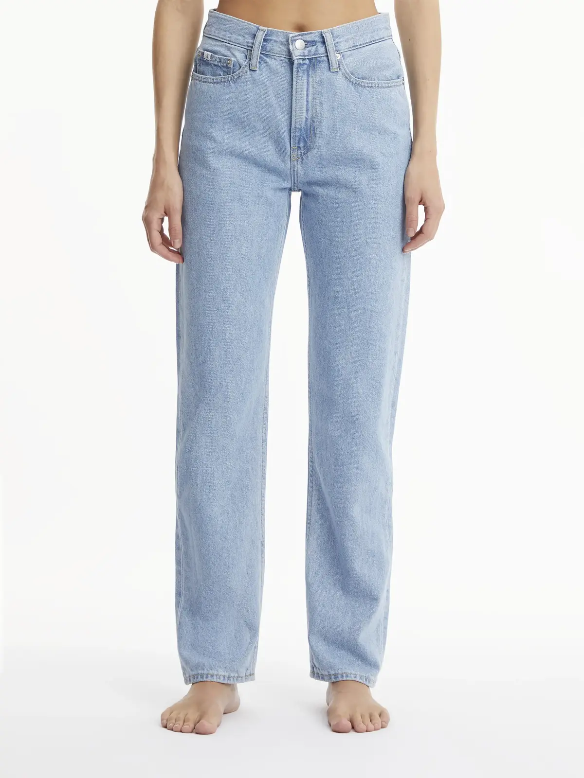 Calvin Klein HIGH RISE STRAIGHT Kadın Mavi Kot Pantolon
