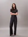 Calvin Klein COTTON CHINO PLEATED, CGE Siyah Kadın Pantolon