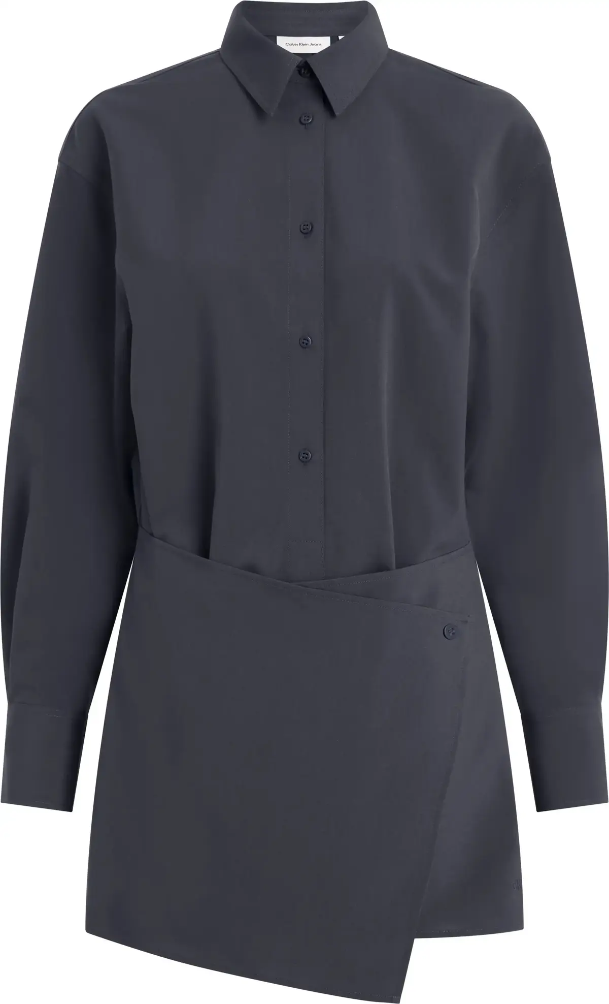 Calvin Klein WRAP AROUND LS DRESS, CGE Gri Kadın Elbise-Etek