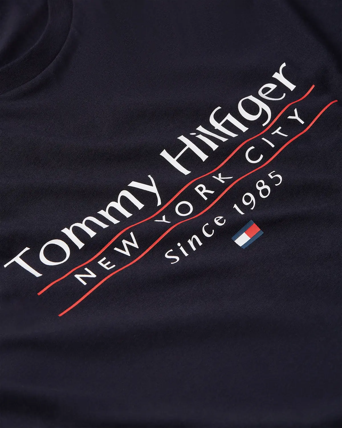 Tommy Hilfiger HILFIGER CENTER STAC, DW5 Siyah Erkek T-Shirt & Polo