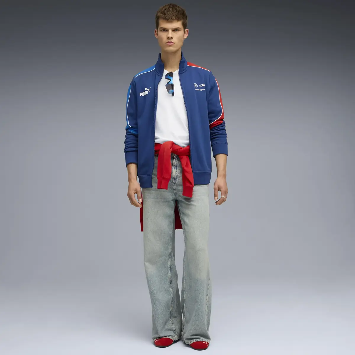 Puma BMW MMS MT7+ SWEAT JACKET Mavi Erkek Fermuarlı Üst