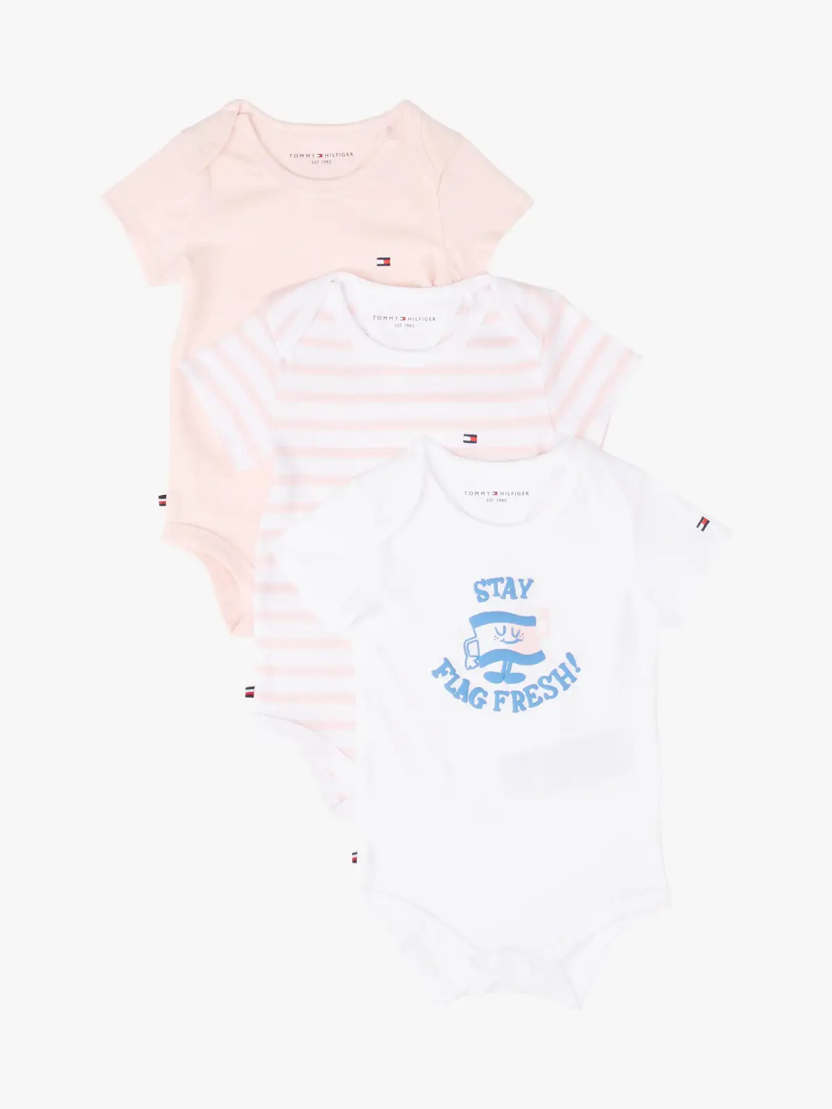 Tommy Hilfiger 3 PACK BODY SS GIFTB, TH3 Pembe 3'lü Bebek Tulumu