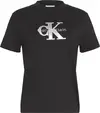 Calvin Klein SS CLASSIC MONOLOGO METALLIC CNE Kadın Siyah T-Shirt