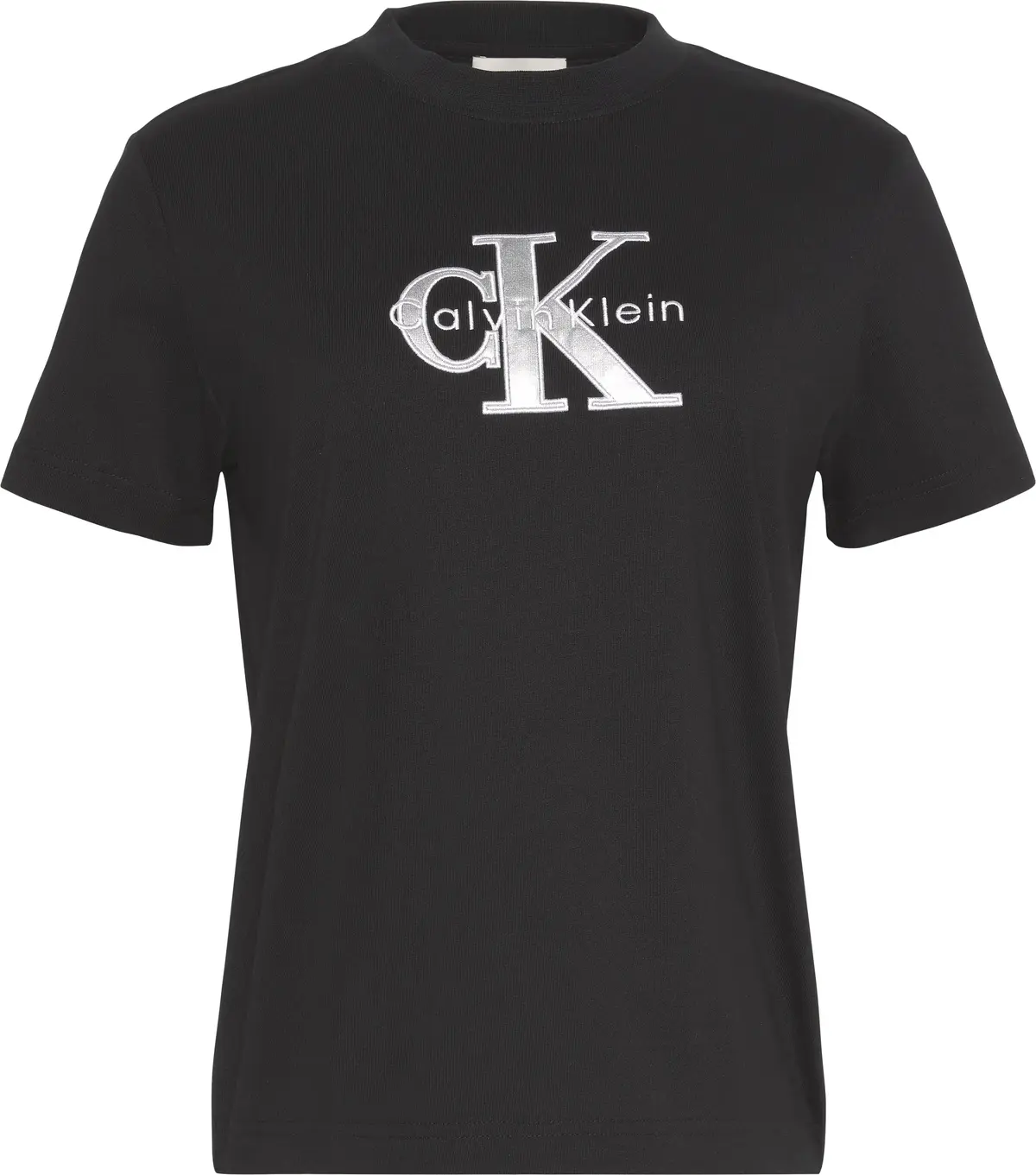 Calvin Klein SS CLASSIC MONOLOGO METALLIC CNE Kadın Siyah T-Shirt