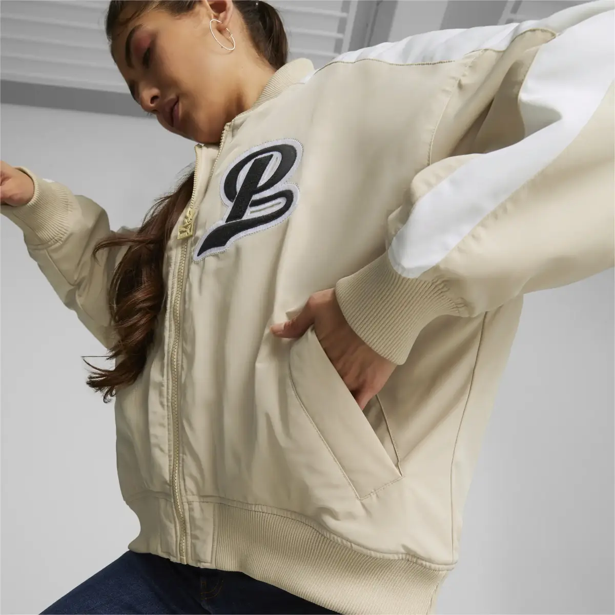 Puma Team Bomber Jacket Bej Kadın Ceket