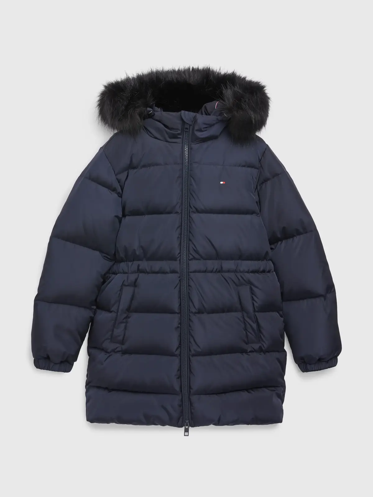 Tommy Hilfiger LONG WAISTED DOWN CO Kadın Siyah Şişme Mont