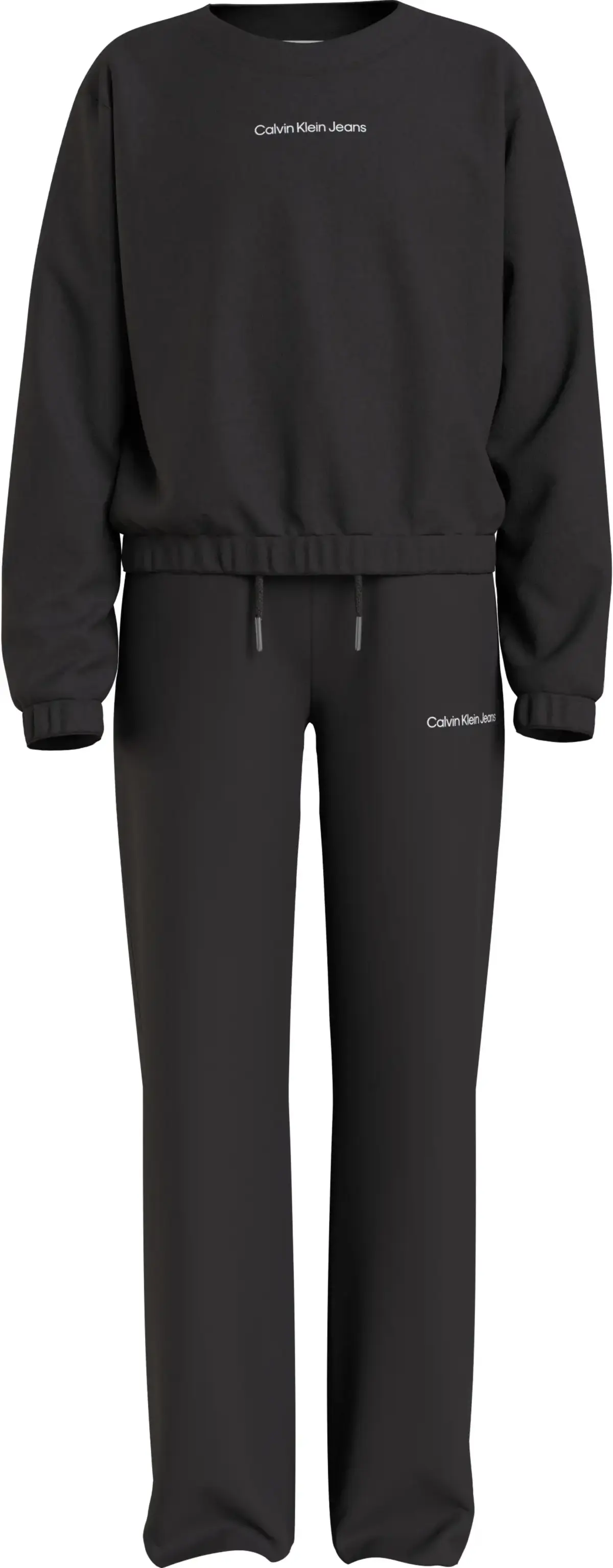 Calvin Klein CKJ LOGO BOXY CN SWE Kadın Siyah Eşofman Takımı