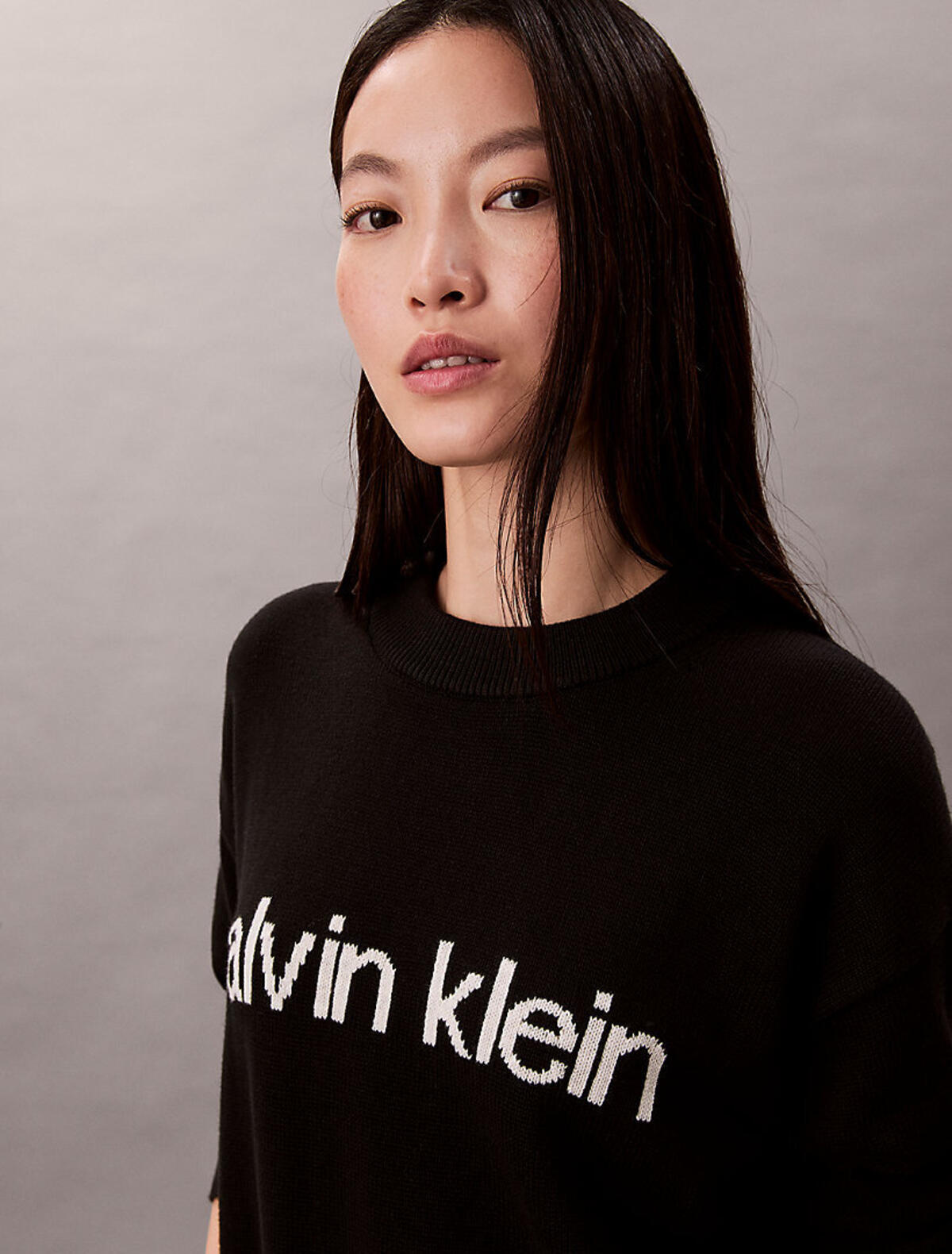 Calvin Klein Cotton Graphic Pullover Siyah Kadın Sweatshirt