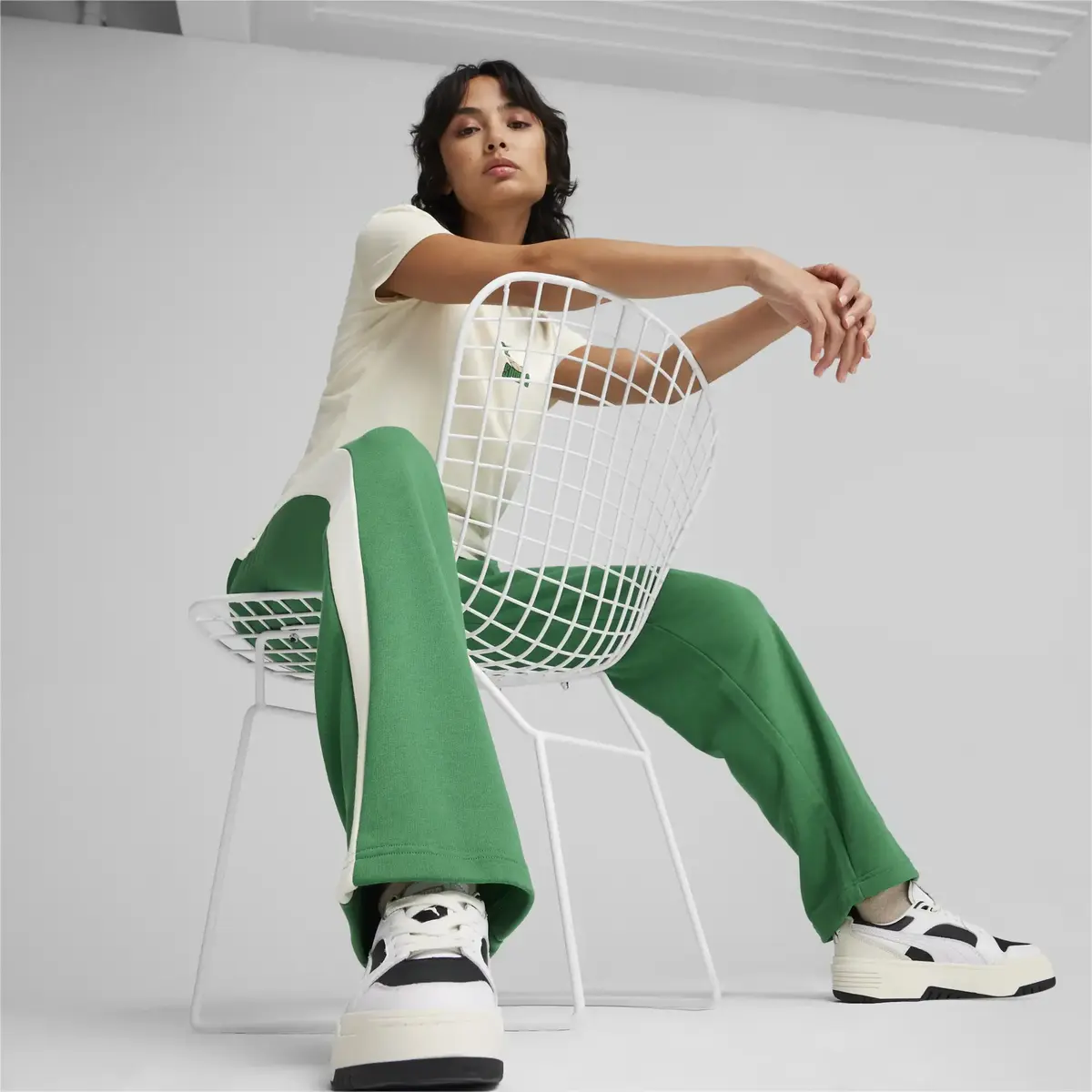 Puma ICONIC T7 Straight Pants Yeşil Kadın Eşofman Altı