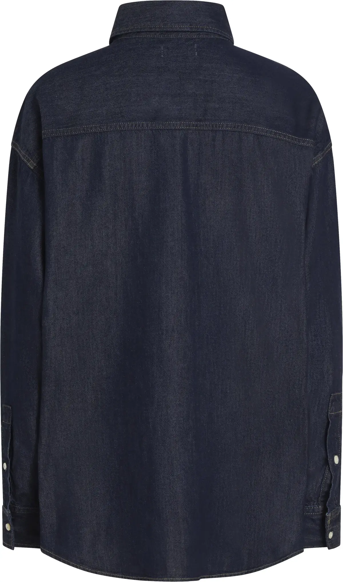 Calvin Klein OVERSIZED LS DENIM S Erkek Erkek Lacivert Kot Gömlek