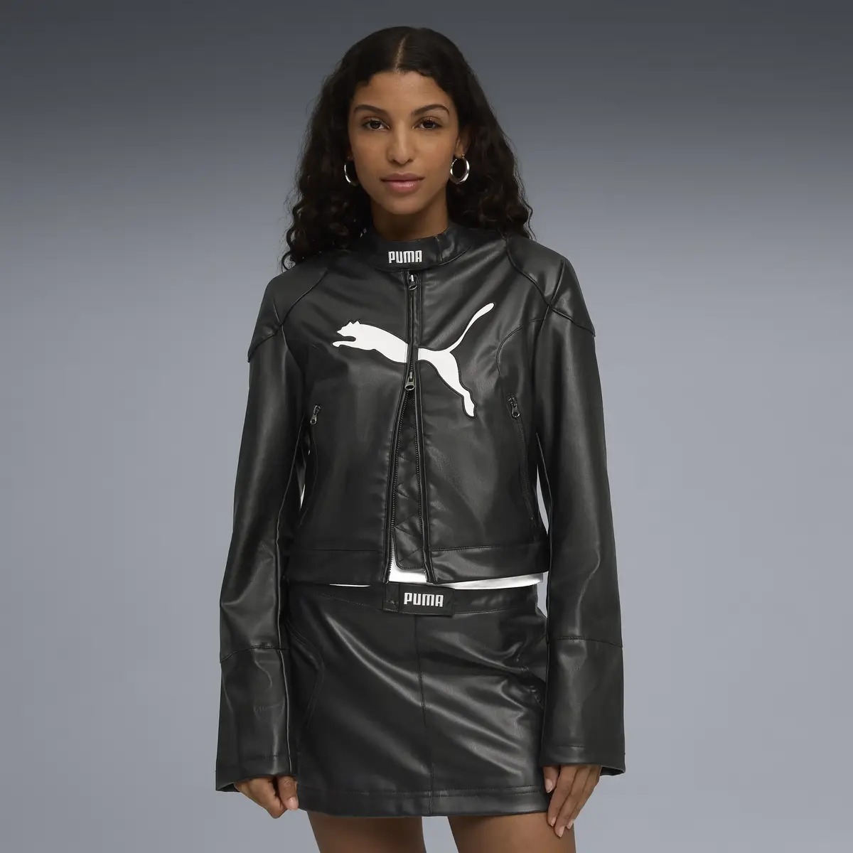 Puma Pleather Racer Jacket Siyah Kadın Ceket