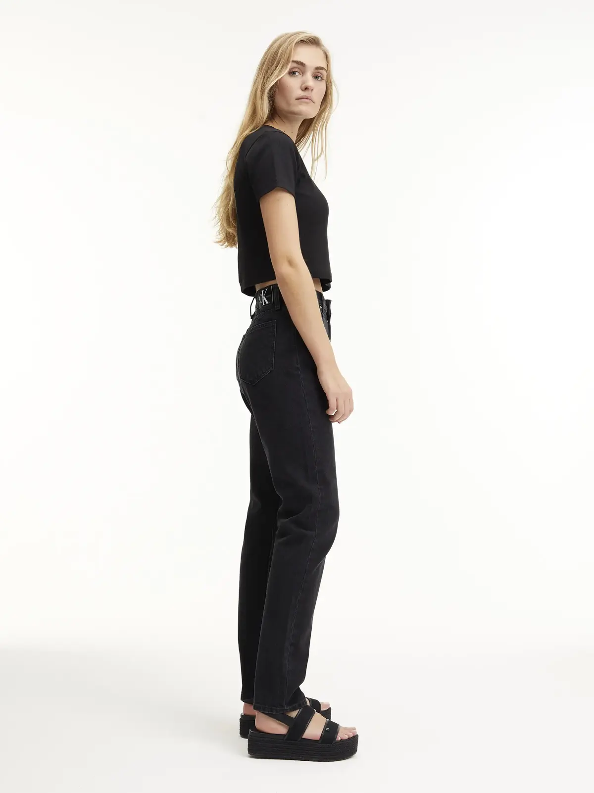 Calvin Klein AUTHENTIC SLIM STRAI Kadın Antrasit Kot Pantolon