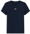Tommy Hilfiger TJW SLIM BADGE RIB T, C1G Lacivert Kadın T-Shirt & Polo