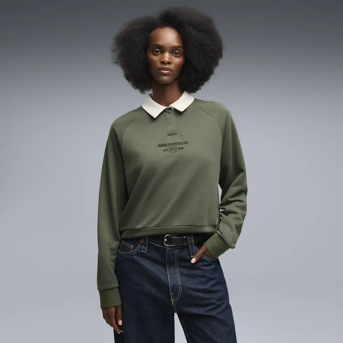 PUMA PUMA CLASS Longsleeve Polo Yeşil Kadın T-Shirt & Polo
