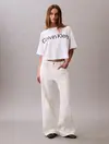Calvin Klein A-SS Boxy Logo Graph, YAA Beyaz Kadın T-Shirt