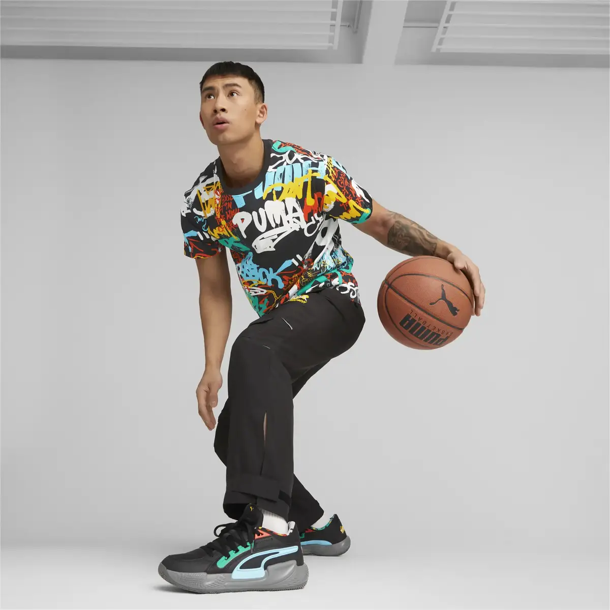 Puma Court Rider Chaos Block Party Siyah Erkek/Unisex Basketbol Ayakkabısı