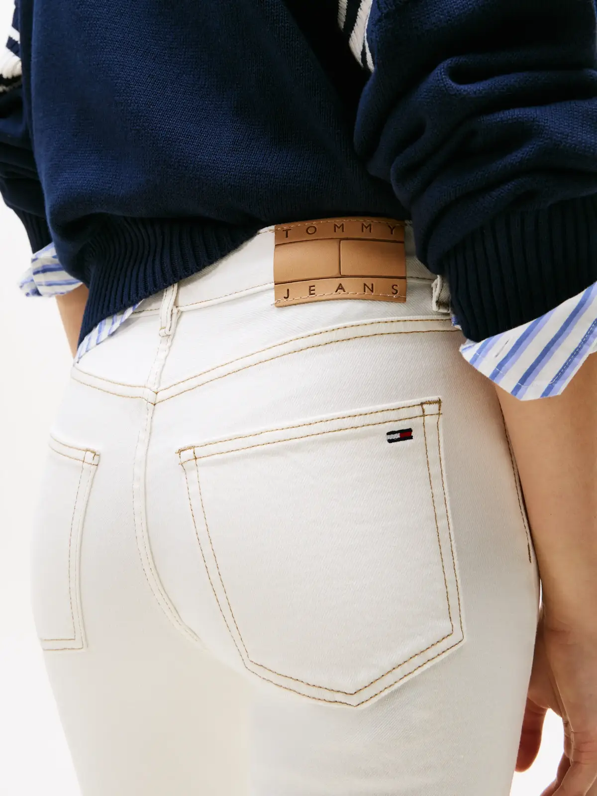 Tommy Hilfiger LUCY MR SLIM DI4192, 1D0 Beyaz Kadın Kot Pantolon