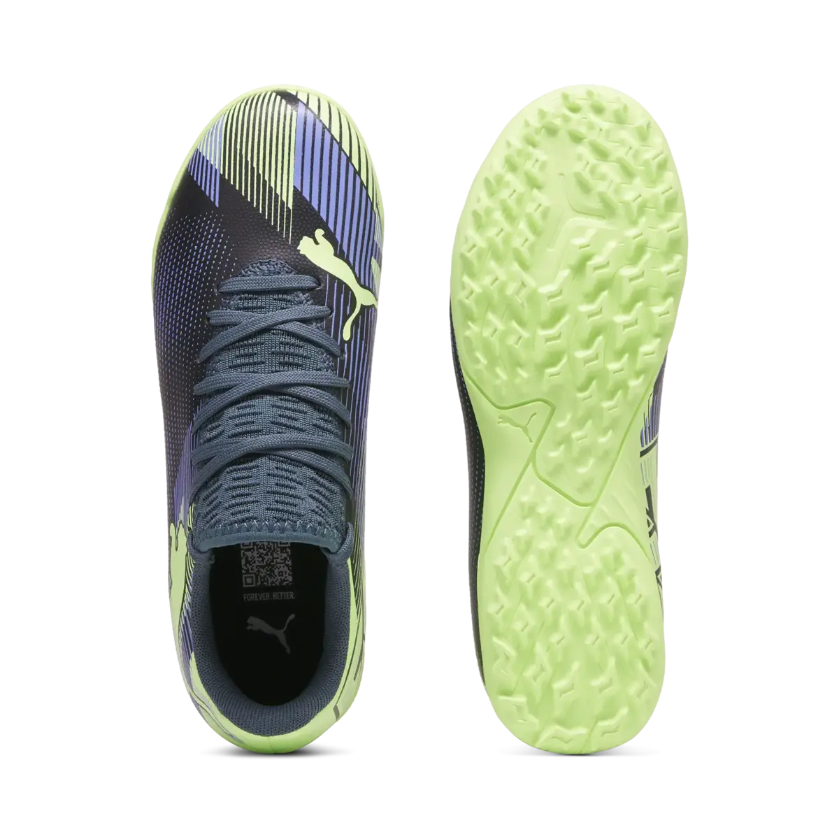 Puma FUTURE 7 PLAY TT Jr Gri-Yeşil Çocuk Halı Saha Ayakkabısı