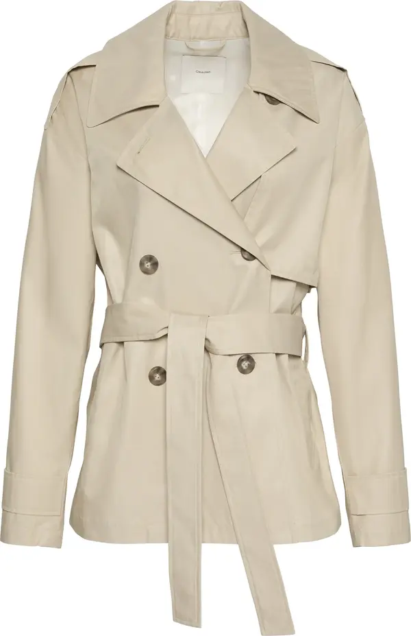 Calvin Klein MID LENGTH COTTON TRENCH Kadın Kahverengi  Trençkot