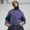 PUMA HER Crop Full-Zip Hoodie Mavi Kadın Fermuarlı Ceket