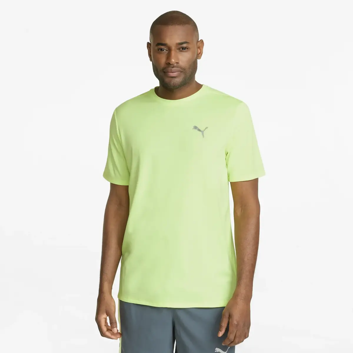 Puma RUN FAV HEATHER SS TEE Sarı Erkek T-Shirt