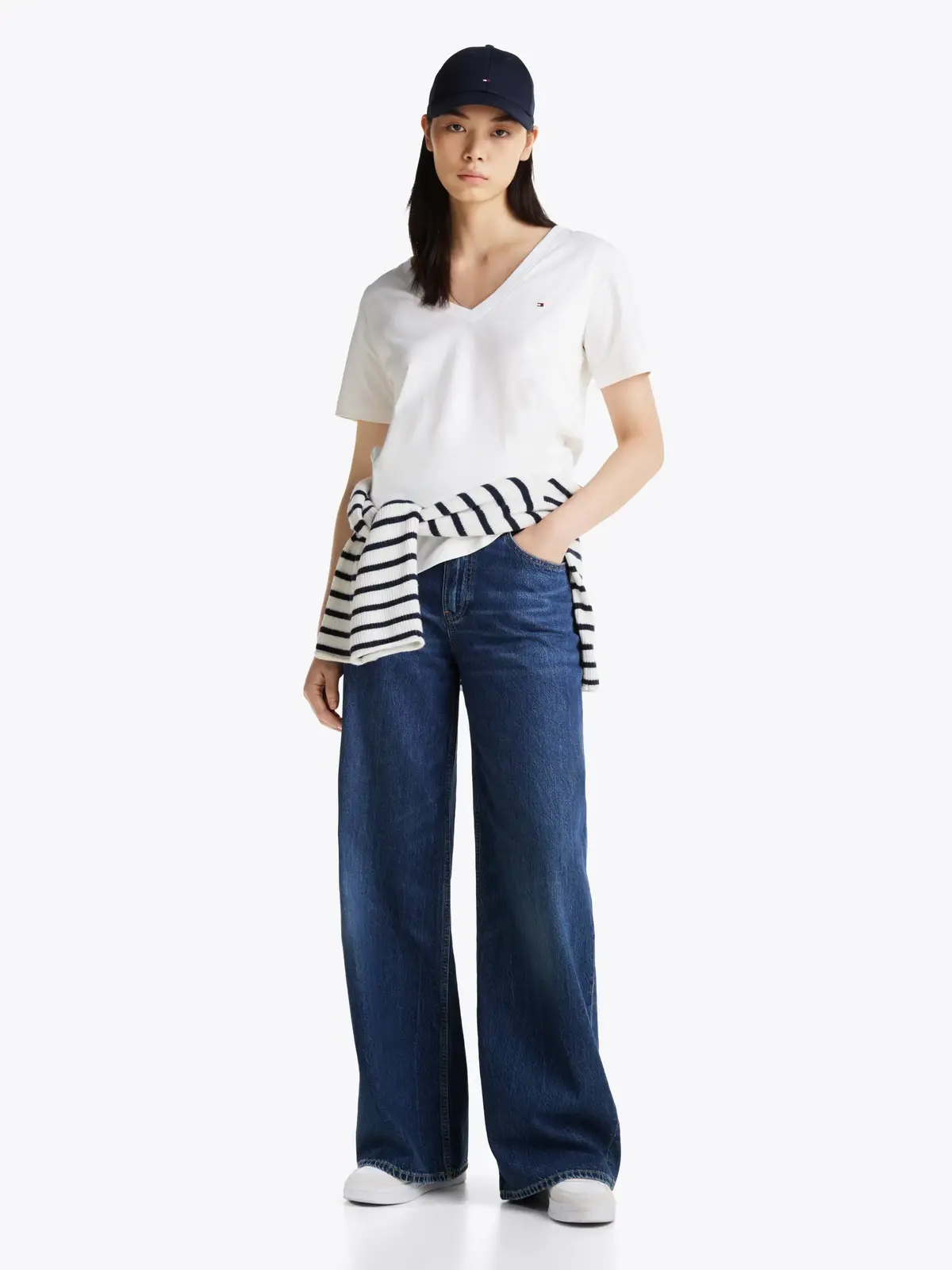 Tommy Hilfiger MODERN REGULAR FLAG, YCF Beyaz Kadın T-Shirt & Polo