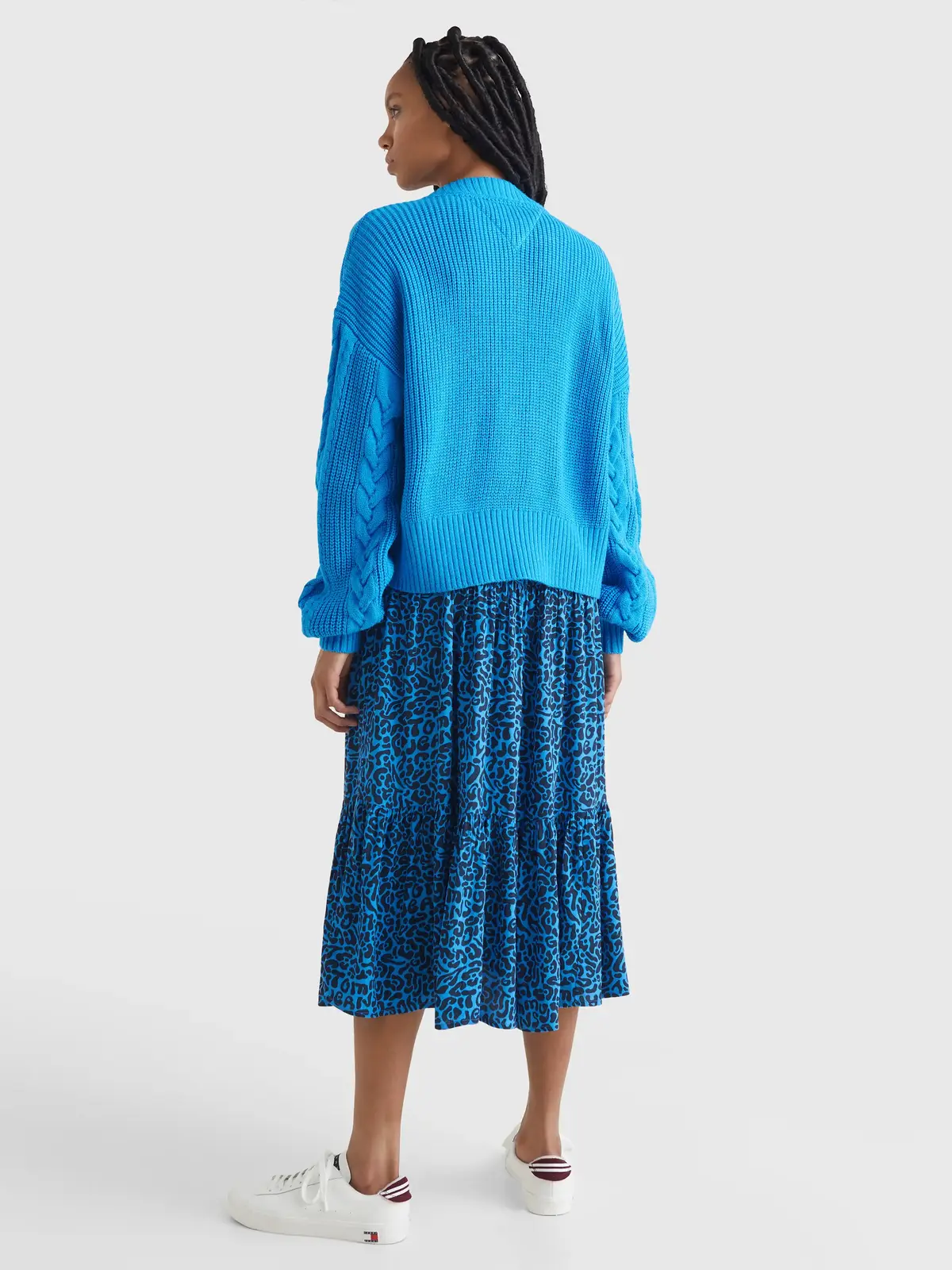 Tommy Hilfiger TJW OVRSZD BADGE CAB Kadın Mavi Kazak