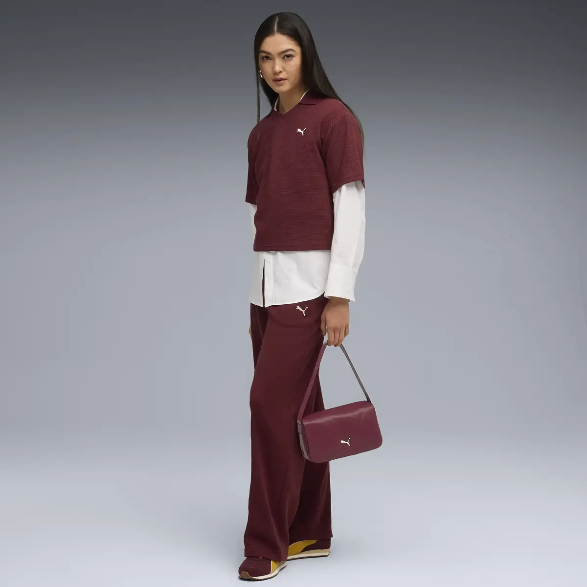 Puma CLASS Relaxed Polo Tee Bordo Kadın Polo T-shirt