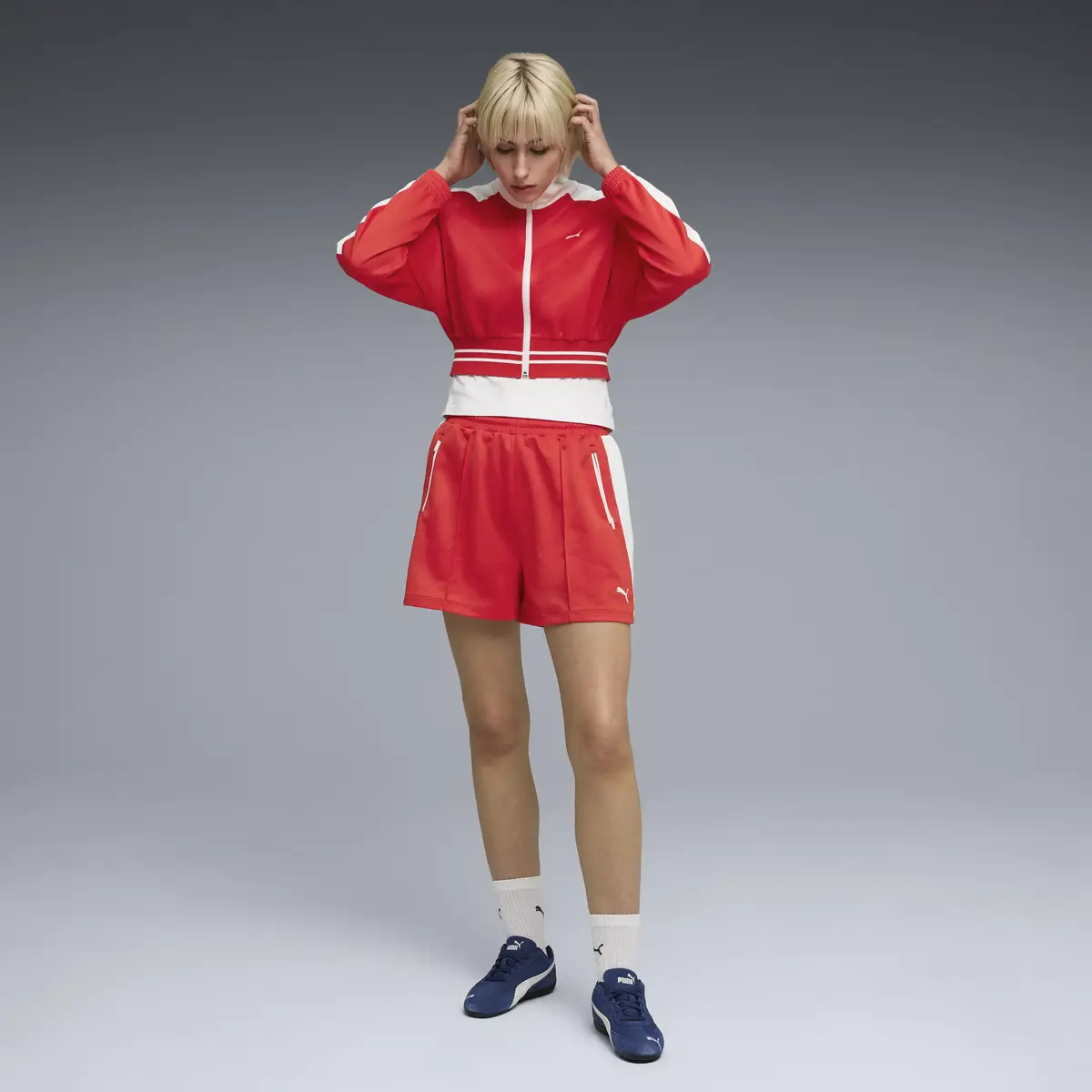 PUMA T7 Pique Cropped Jacket Kırmızı Kadın Sweatshirt
