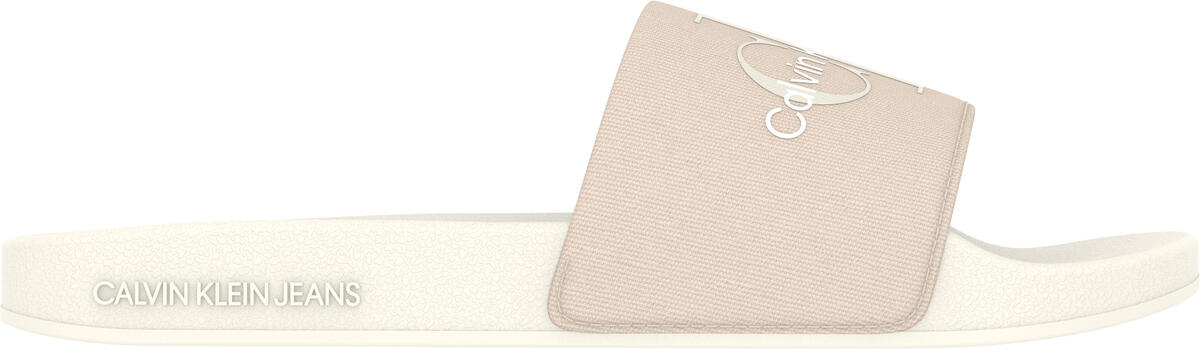 Calvin Klein SLIDE MONOGRAM CO Kadın Bej Terlik