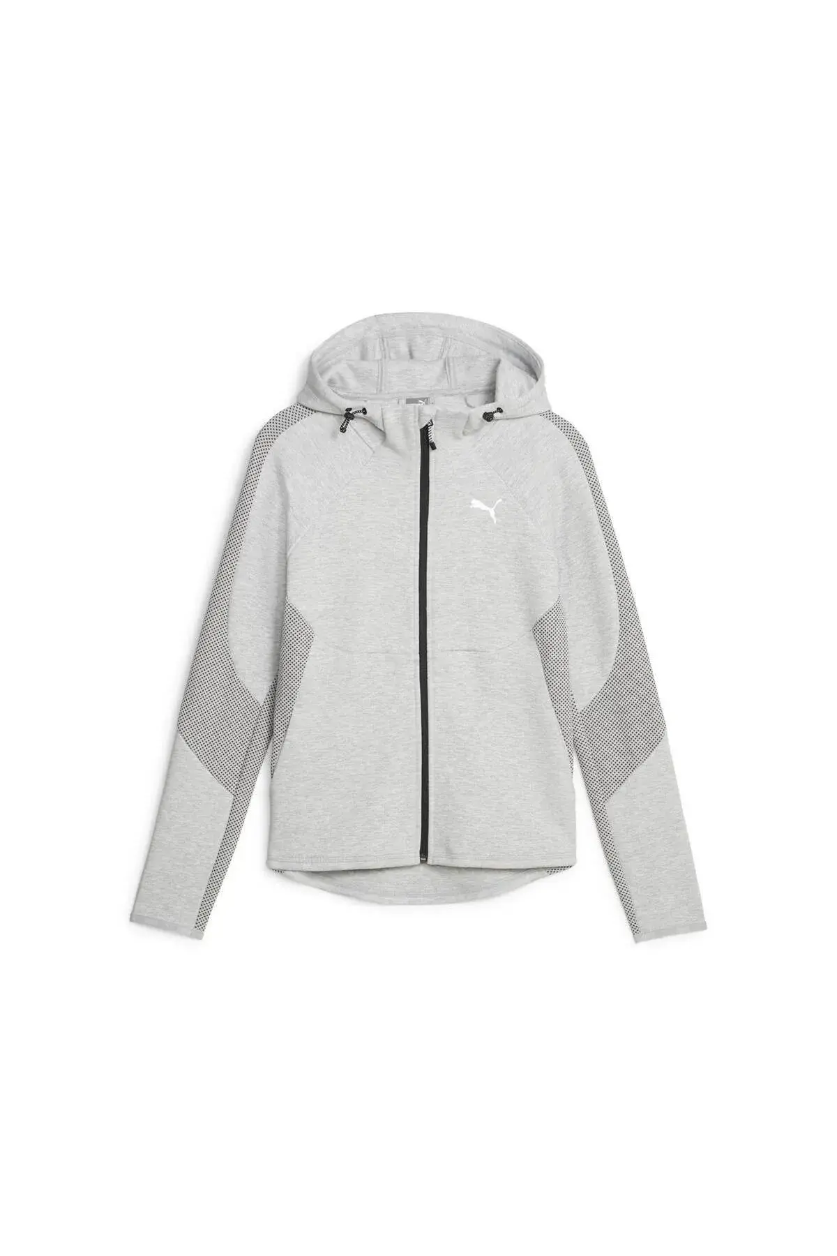 Puma EVOSTRIPE Full-Zip Hoodie Açık Gri Kadın Fermuarlı Hoodie